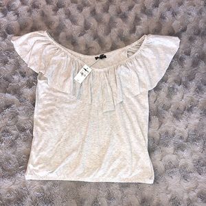 NWT Express off the Shoulder Shirt with Ruffles